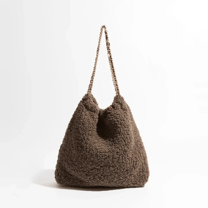 Mamonde Faux Lambs Fur Hobo Shoulder Bag - Glova