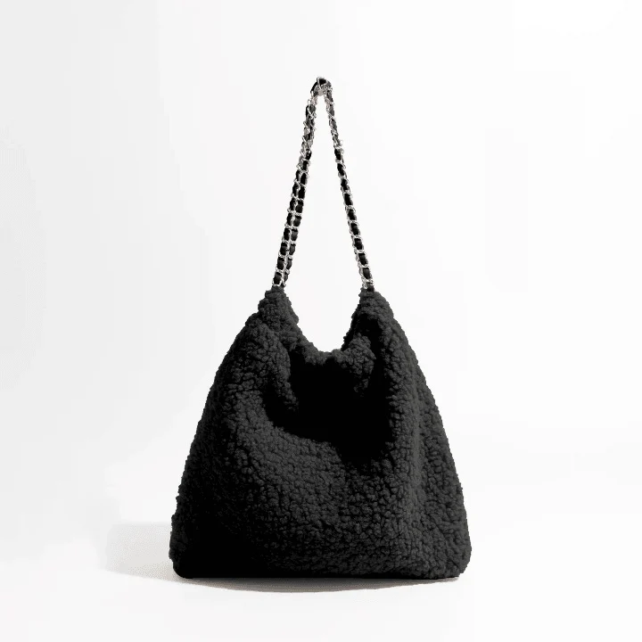 Mamonde Faux Lambs Fur Hobo Shoulder Bag - Glova