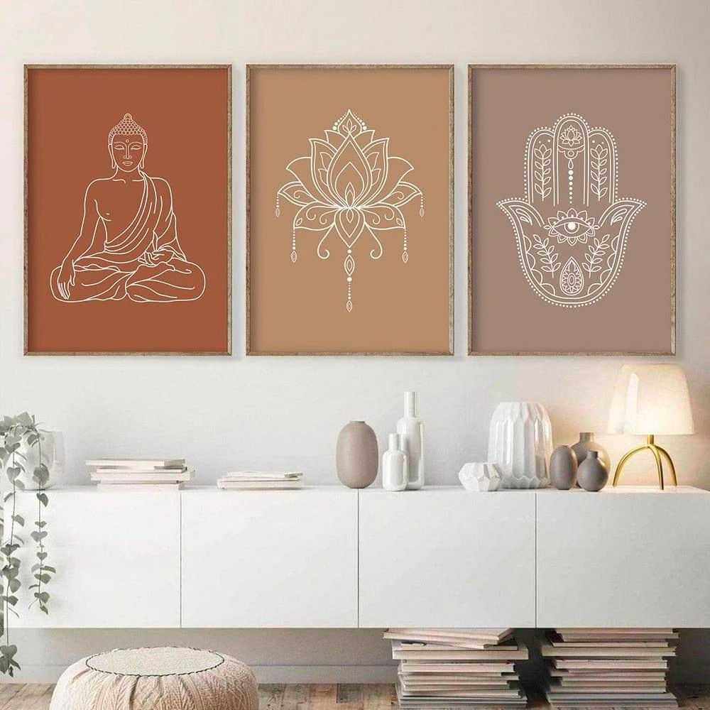 Mandala Buddha Lotus Canvas Posters - Glova