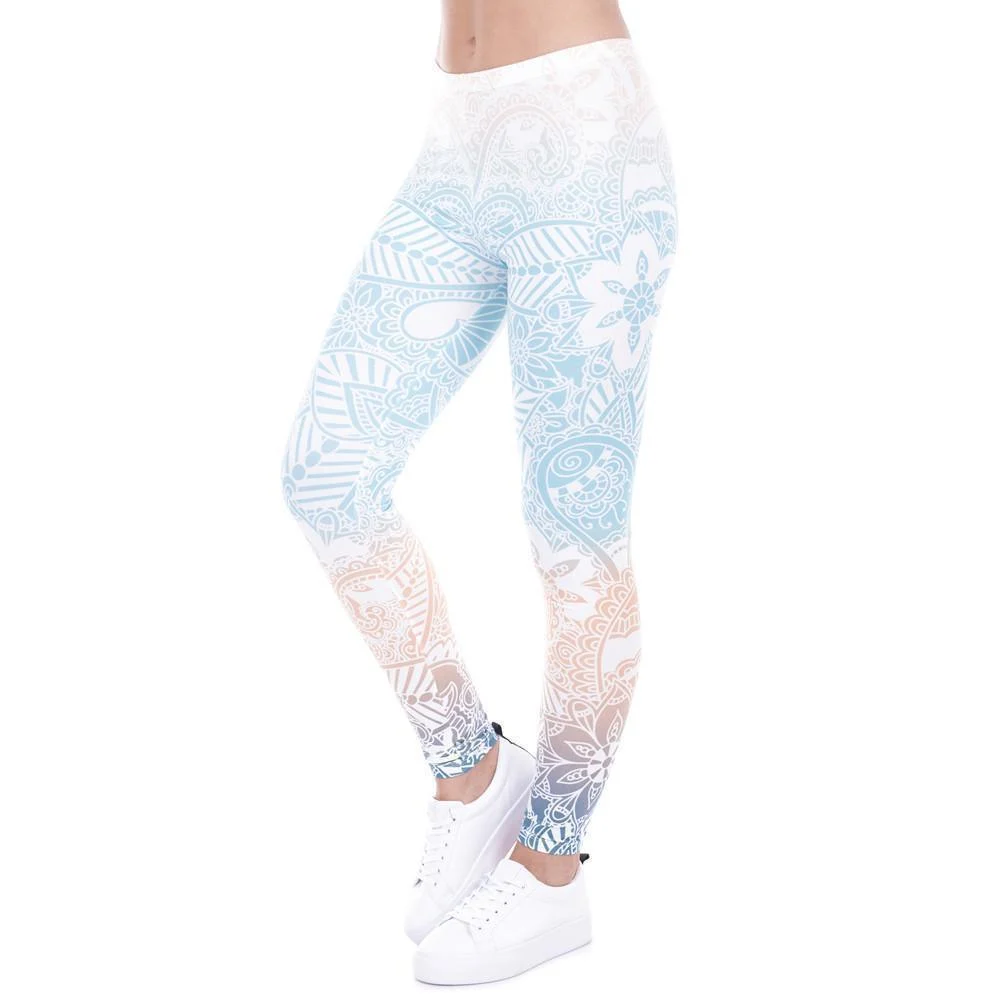 Mandala Mint Print Fitness Leggings - Glova