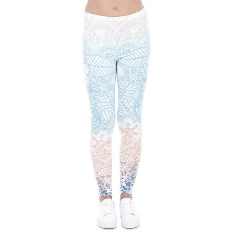 Mandala Mint Print Fitness Leggings - Glova