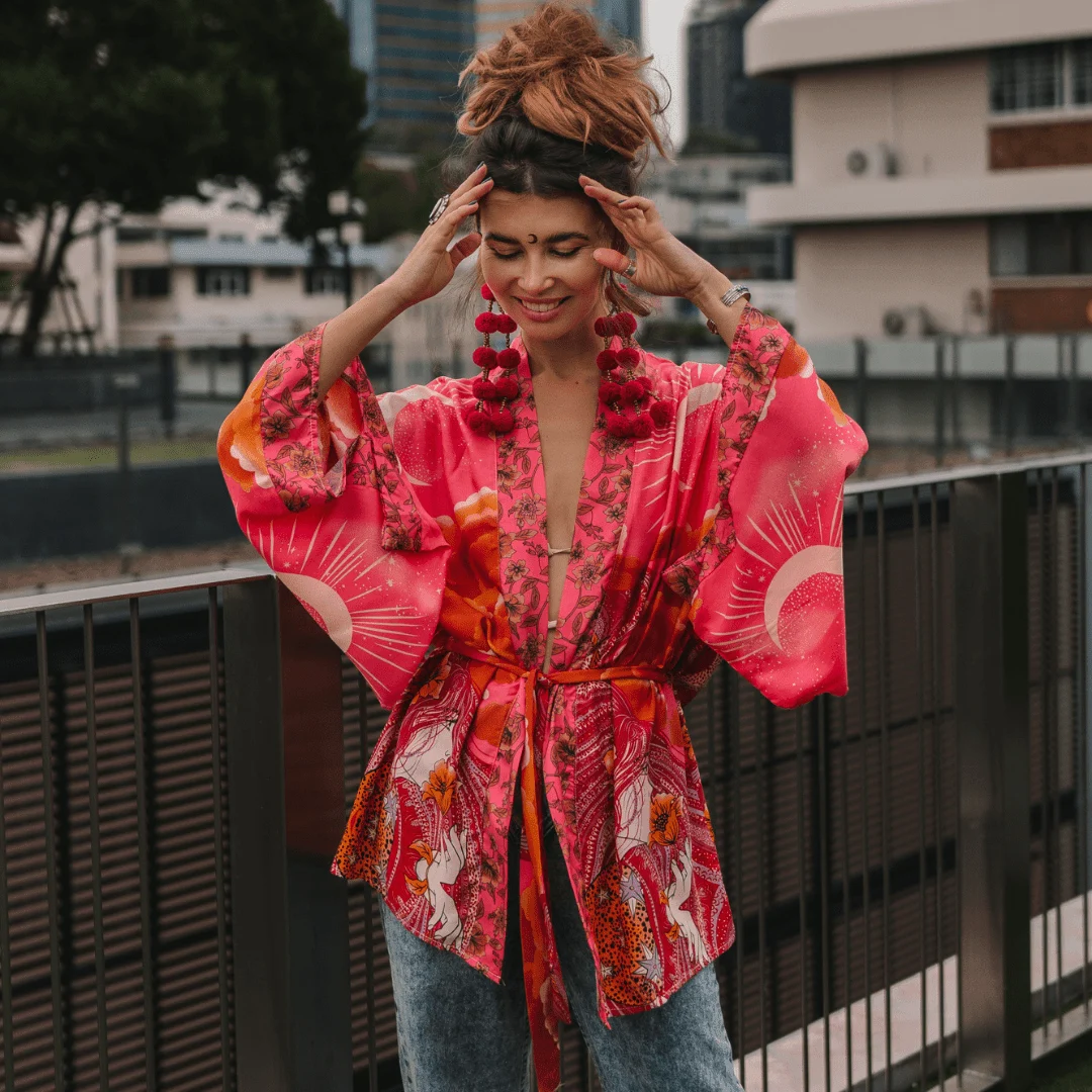 Mane Kimono in Pink - Glova