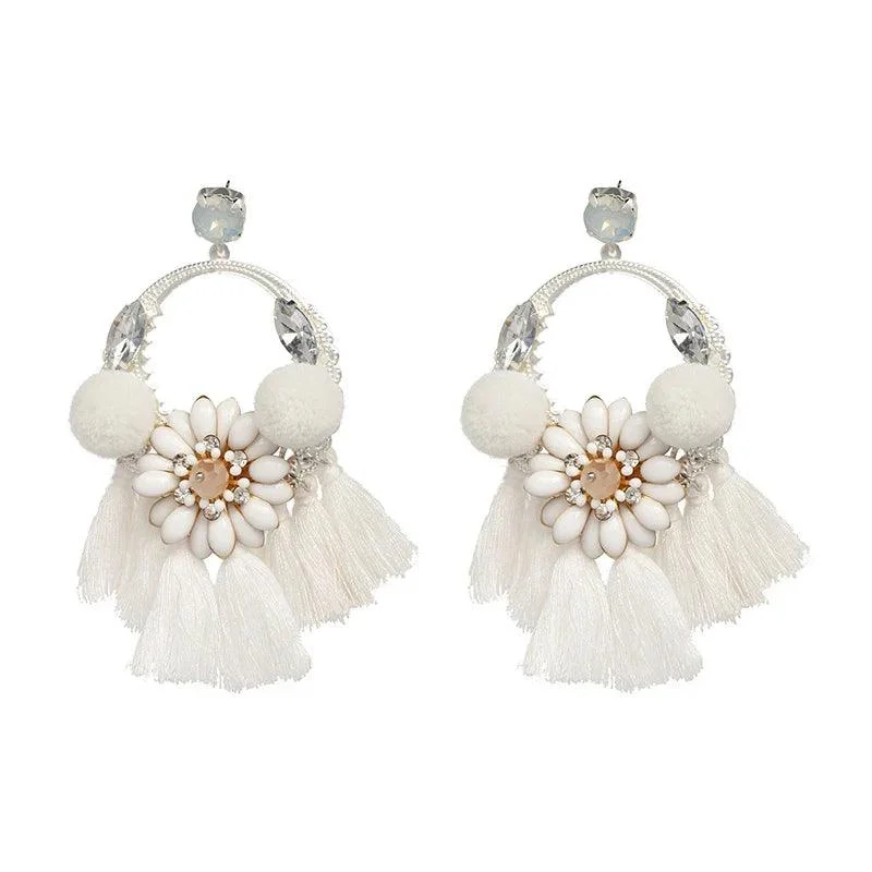 Manuel Boho Tassel Drop Earrings - Glova