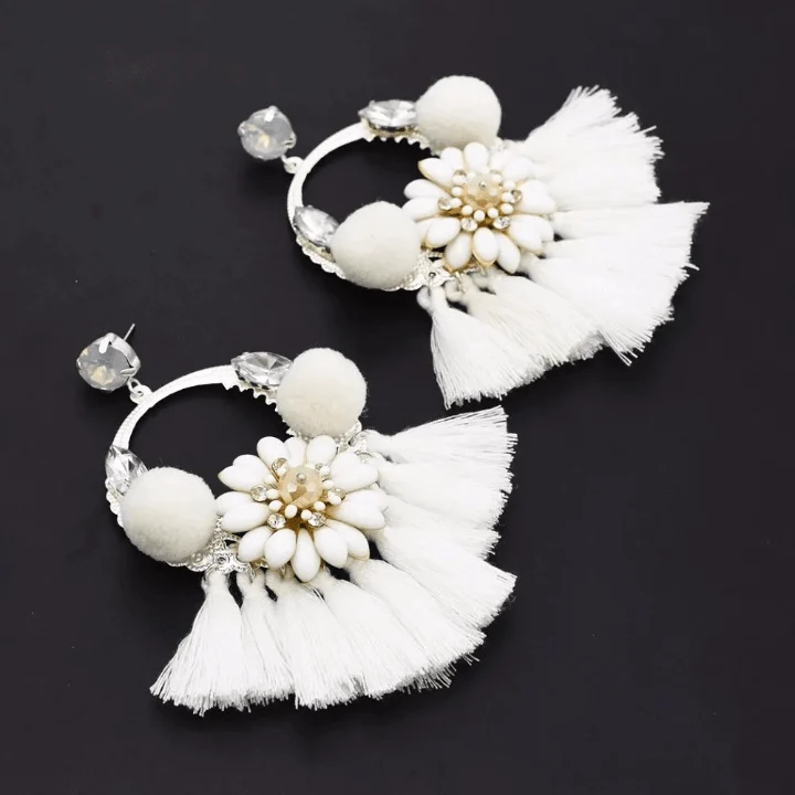 Manuel Boho Tassel Drop Earrings - Glova