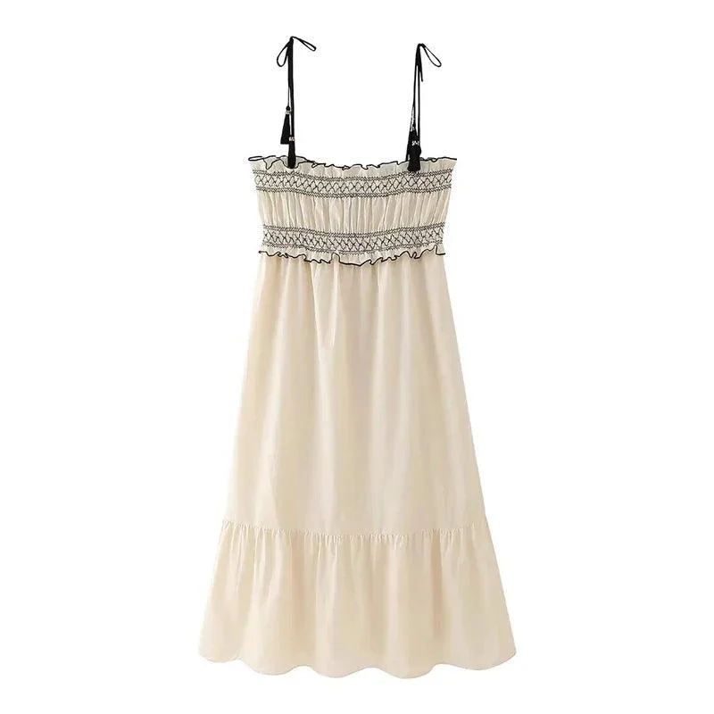 Mara Spaghetti Strap Folk Dress - Glova