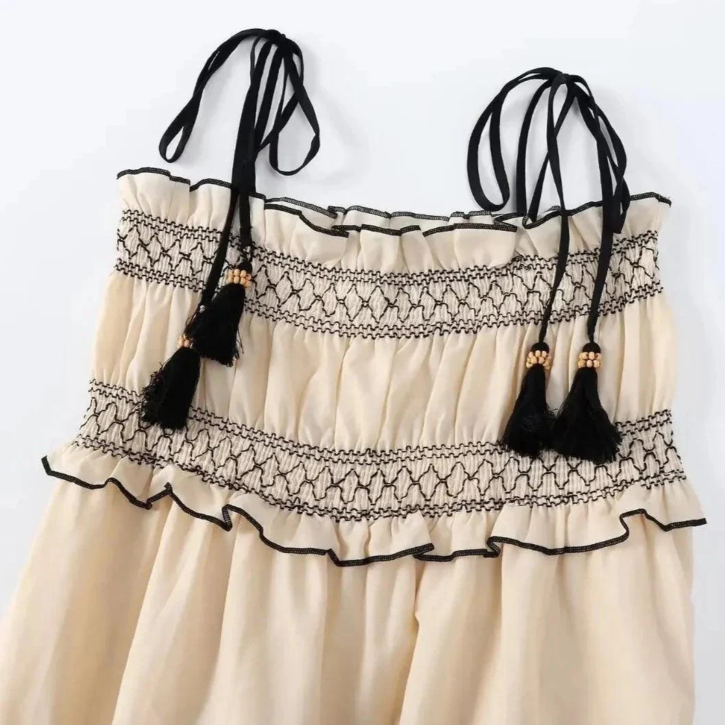 Mara Spaghetti Strap Folk Dress - Glova