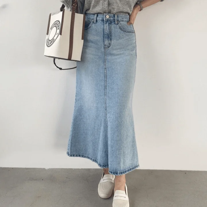 Marah Casual Denim Skirts - Glova