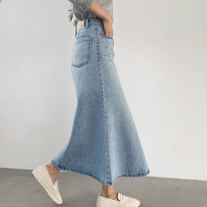 Marah Casual Denim Skirts - Glova