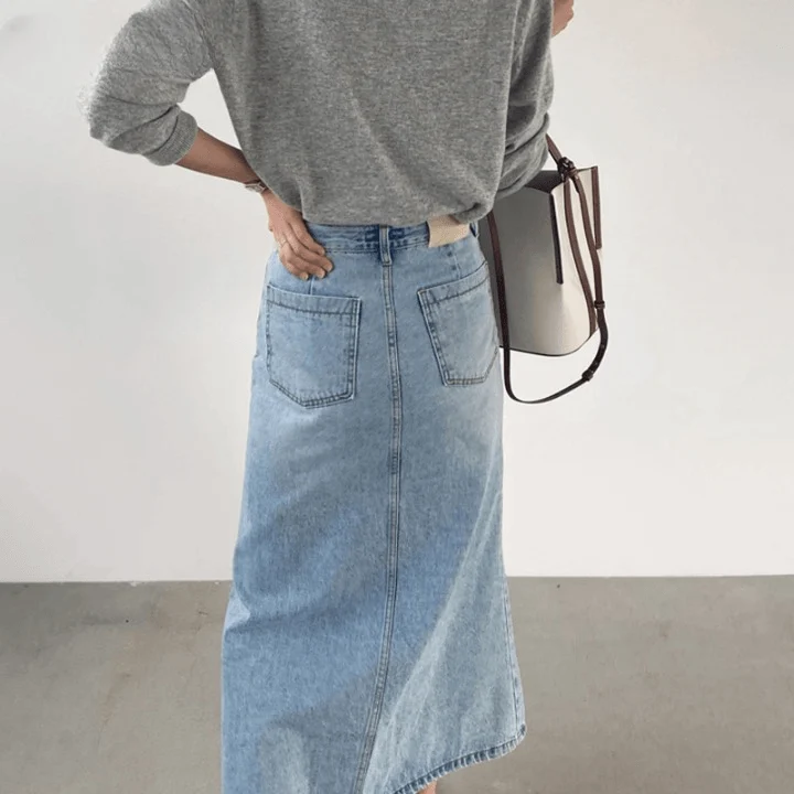 Marah Casual Denim Skirts - Glova