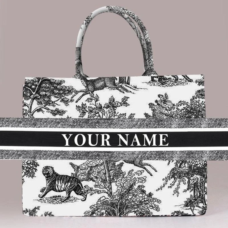 Marcella Your Name Monogram Canvas Totes - 20 Styles - Glova