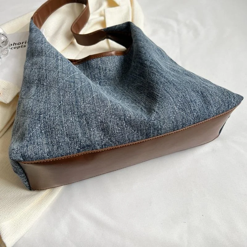 Maria Denim Shoulder Hobo Bags - 2 Colors - Glova