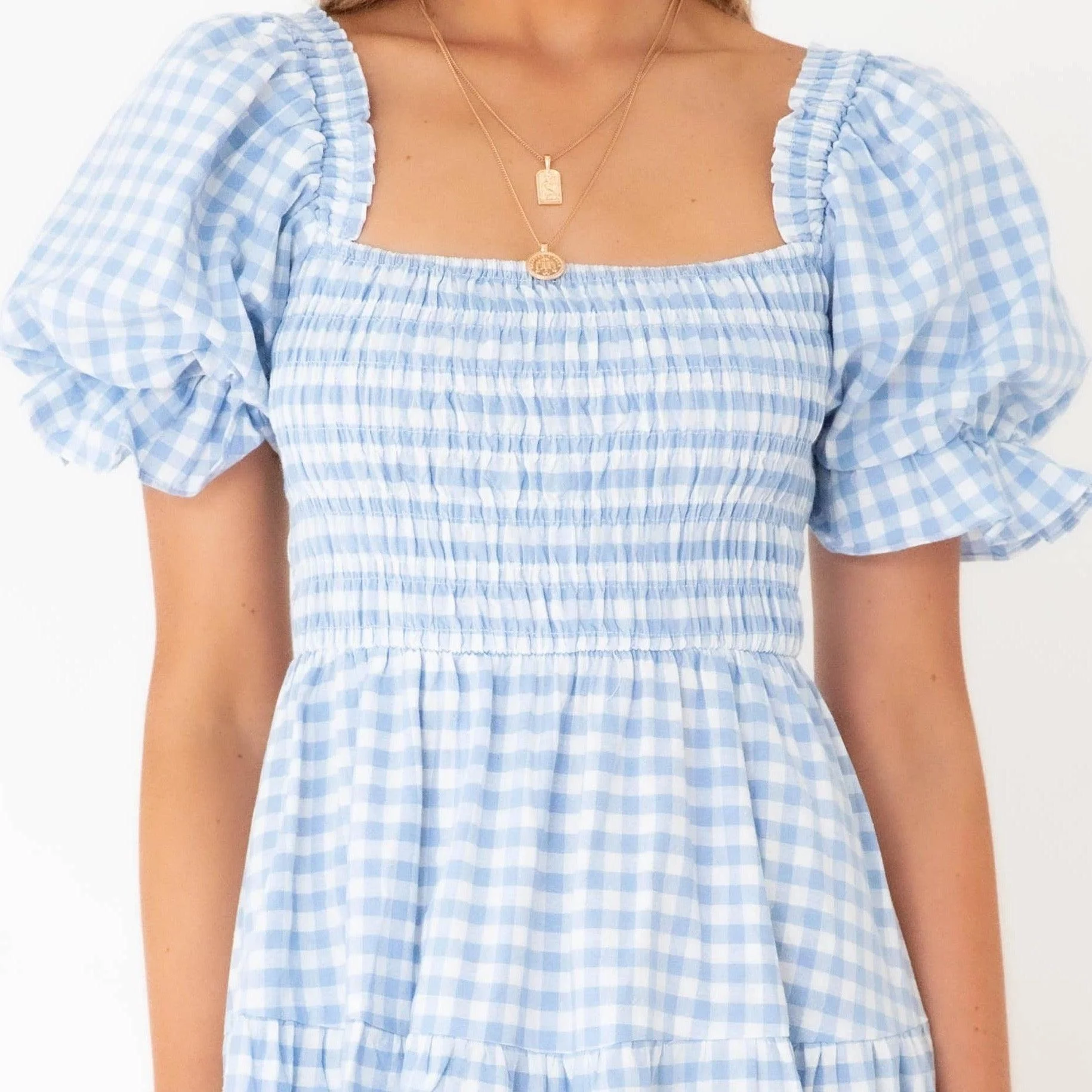 Marianne Gingham Midi Dresses - 2 Colors - Glova