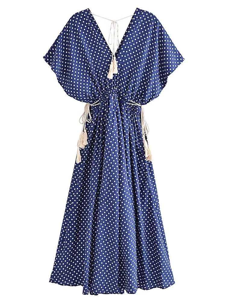 Marin Polka Dot Maxi Dress - Glova