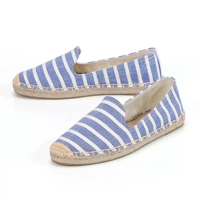 Marinière Breton Stripe Espadrille Flats - Glova