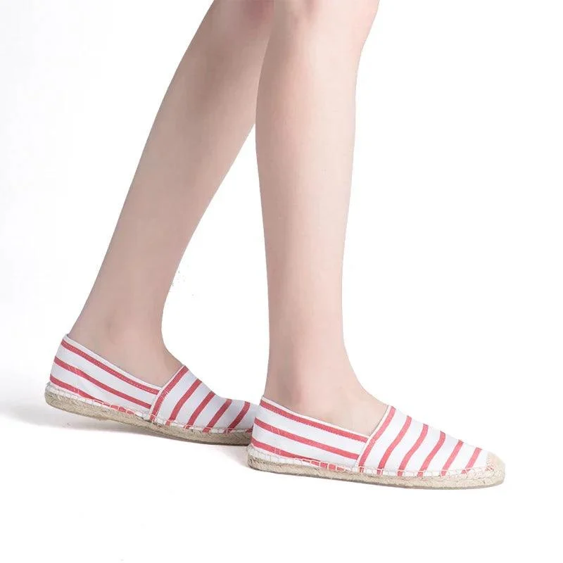 Marinière Breton Stripe Espadrille Flats - Glova