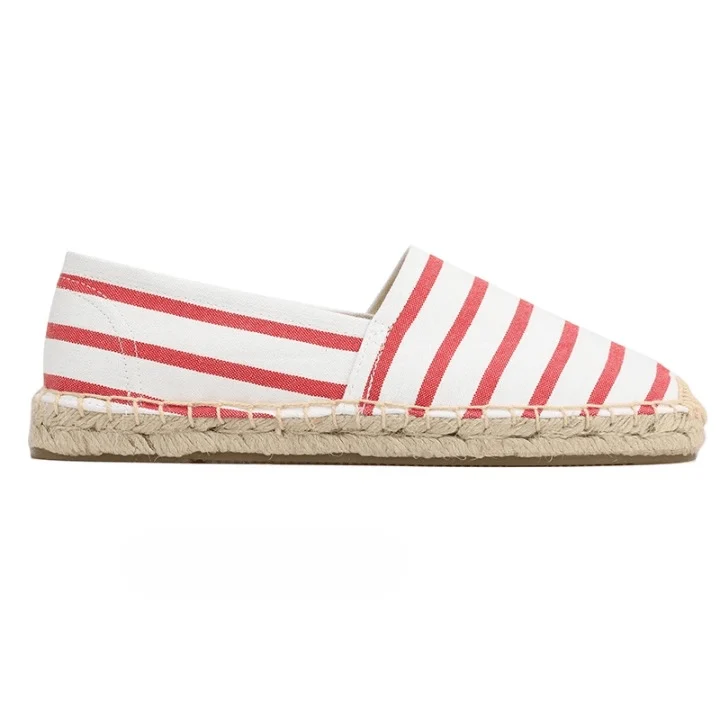 Marinière Breton Stripe Espadrille Flats - Glova