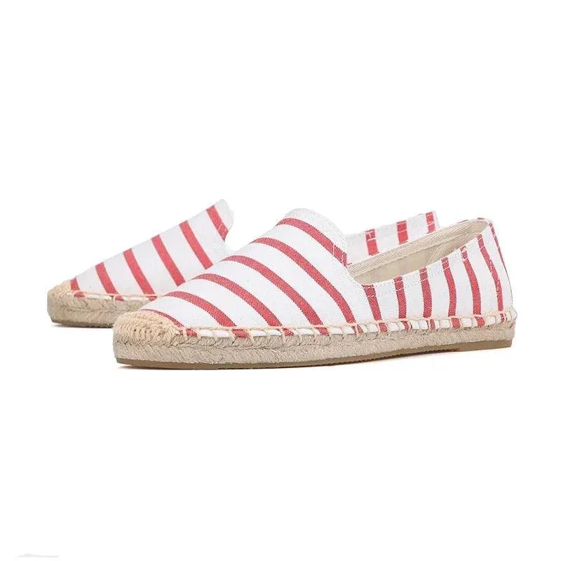 Marinière Breton Stripe Espadrille Flats - Glova