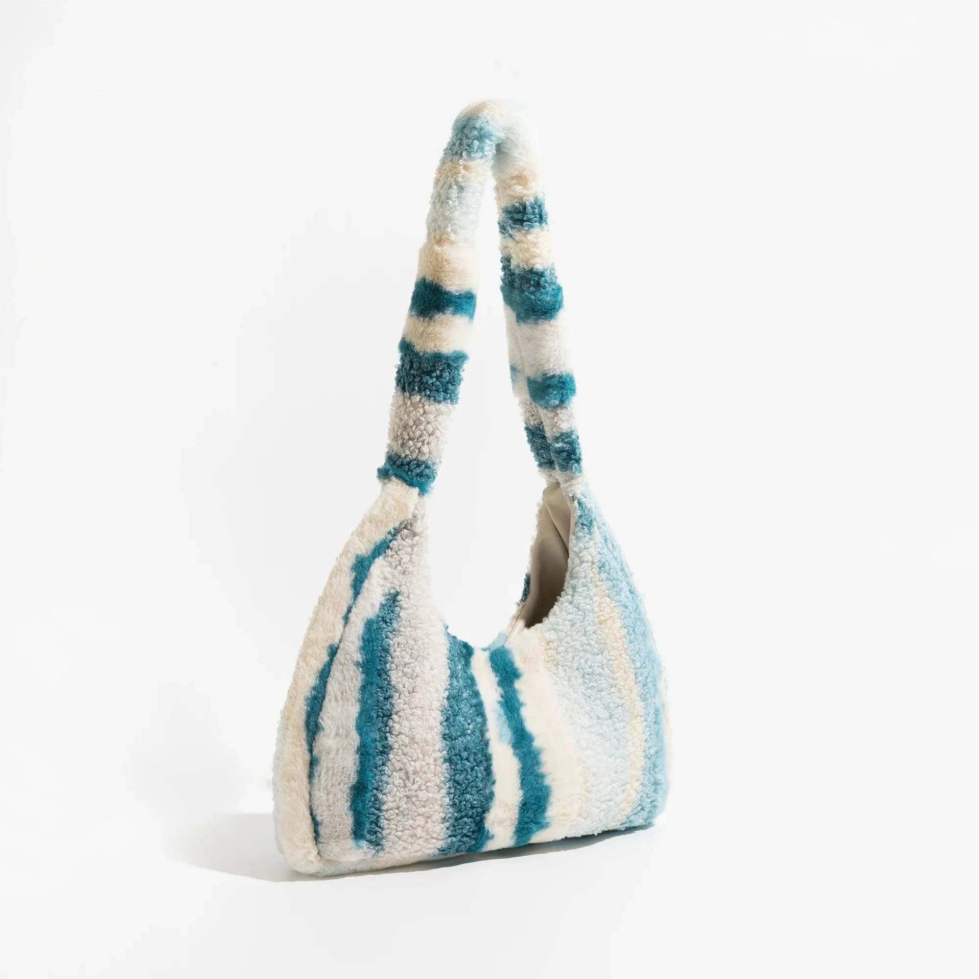 Marlena Tye Die Stripe Faux Fur Hobo Bag - Glova