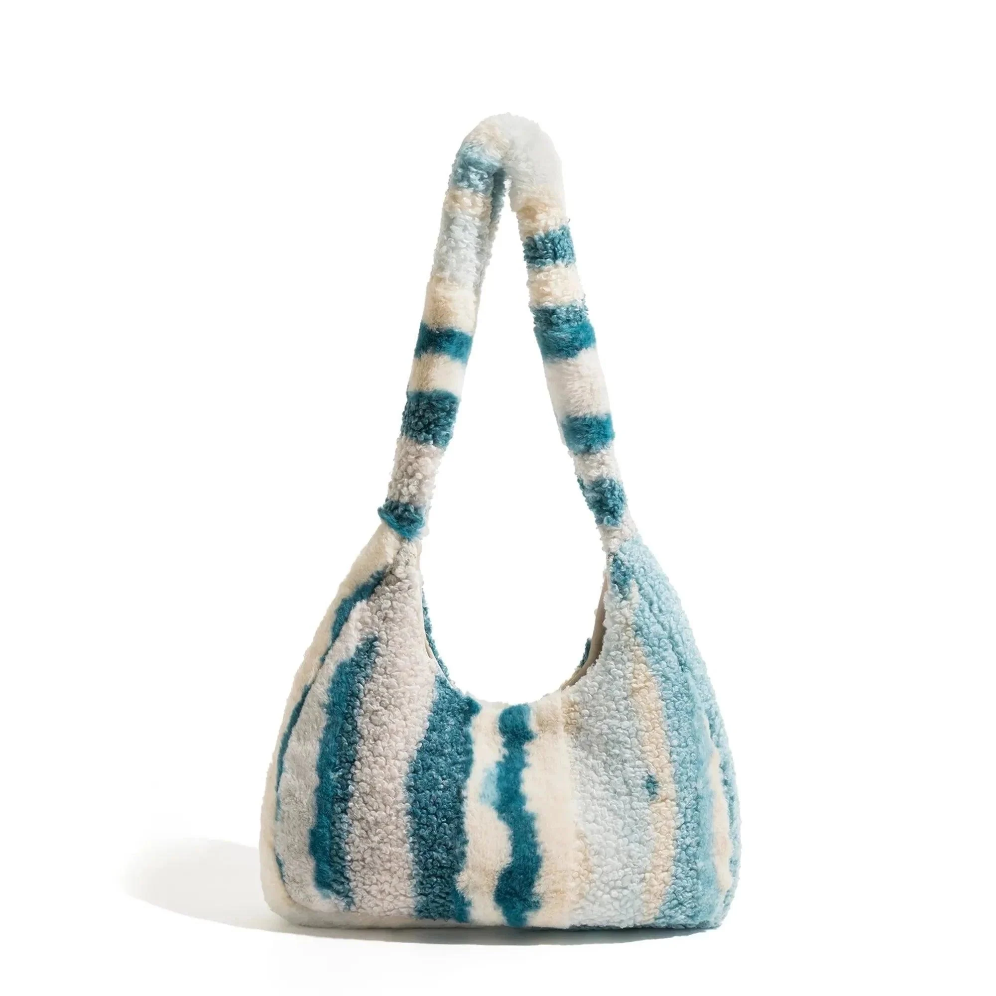 Marlena Tye Die Stripe Faux Fur Hobo Bag - Glova