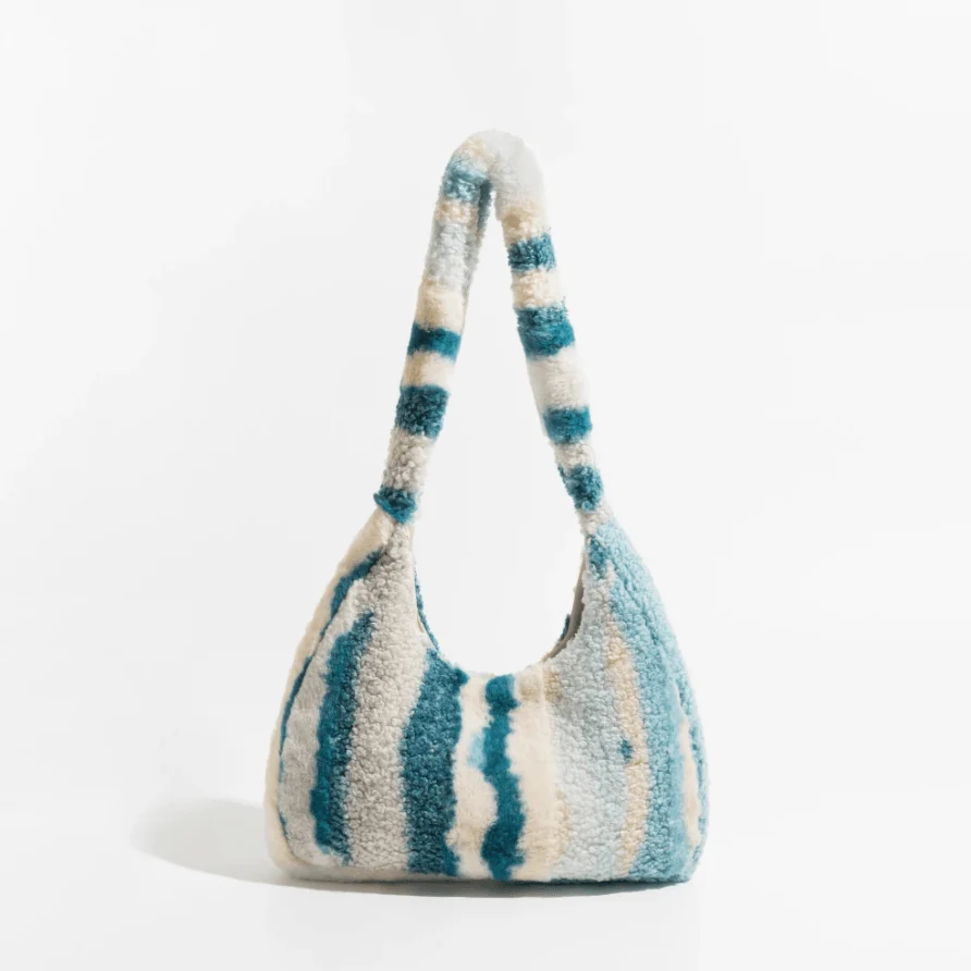 Marlena Tye Die Stripe Faux Fur Hobo Bag - Glova