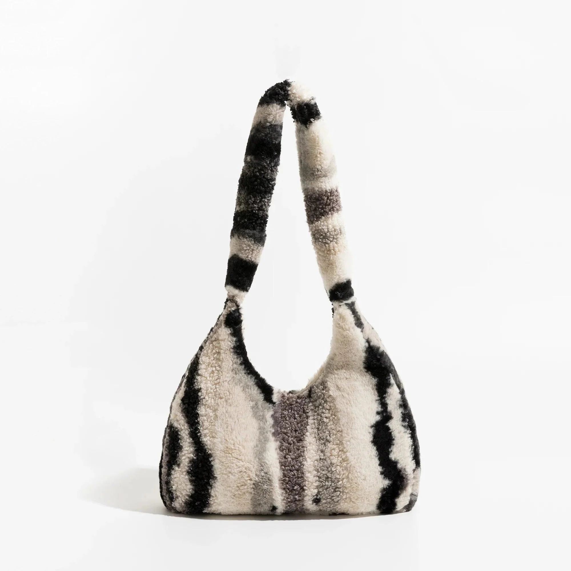 Marlena Tye Die Stripe Faux Fur Hobo Bag - Glova