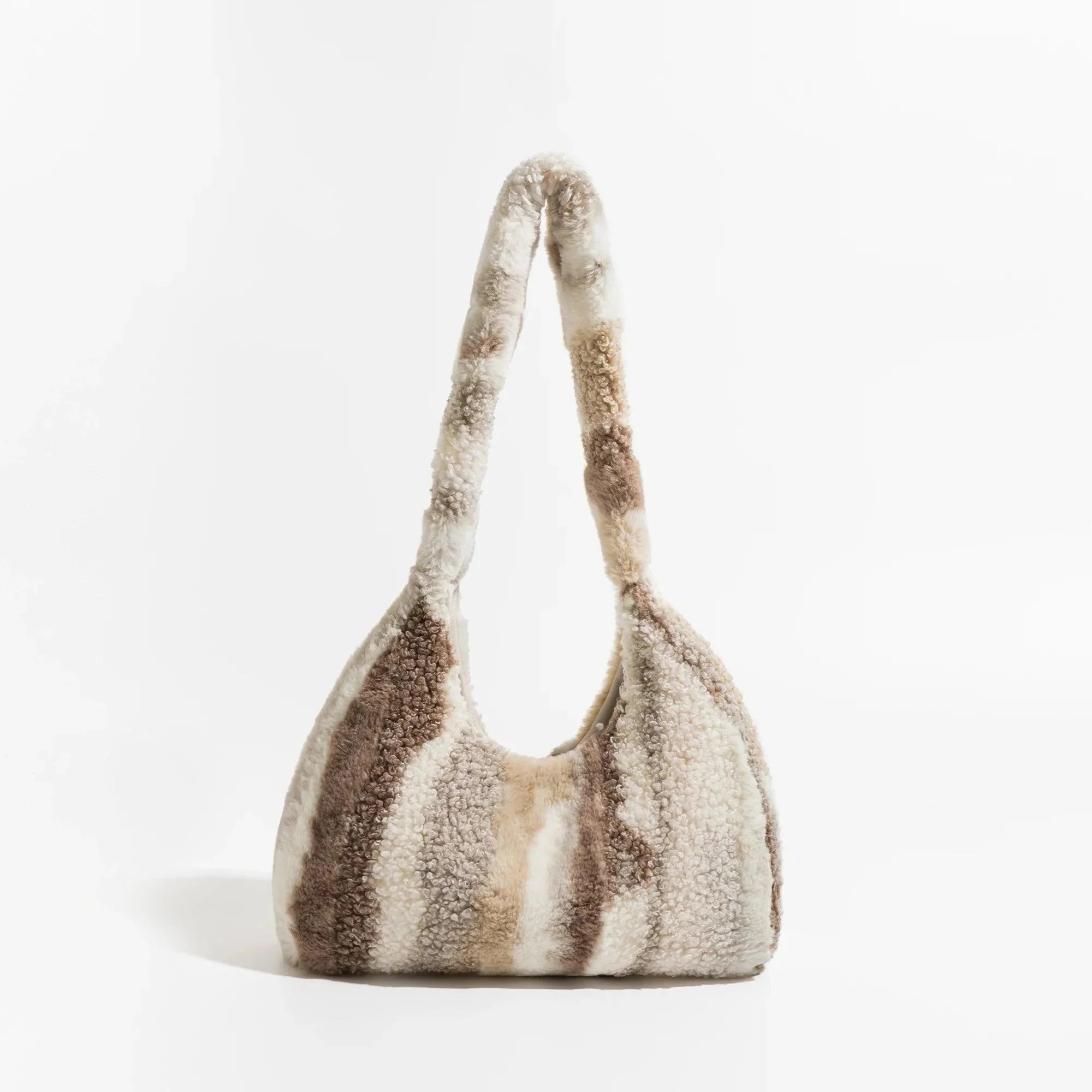 Marlena Tye Die Stripe Faux Fur Hobo Bag - Glova