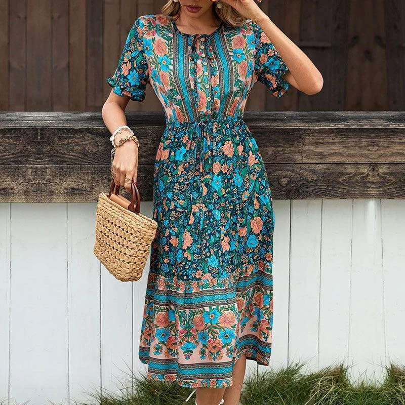 Martha Boho Midi Dress - Glova