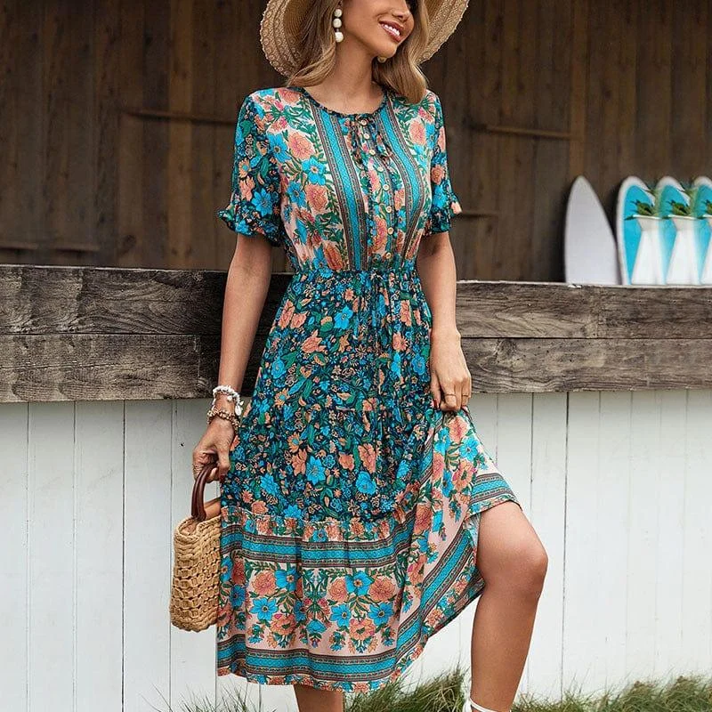 Martha Boho Midi Dress - Glova