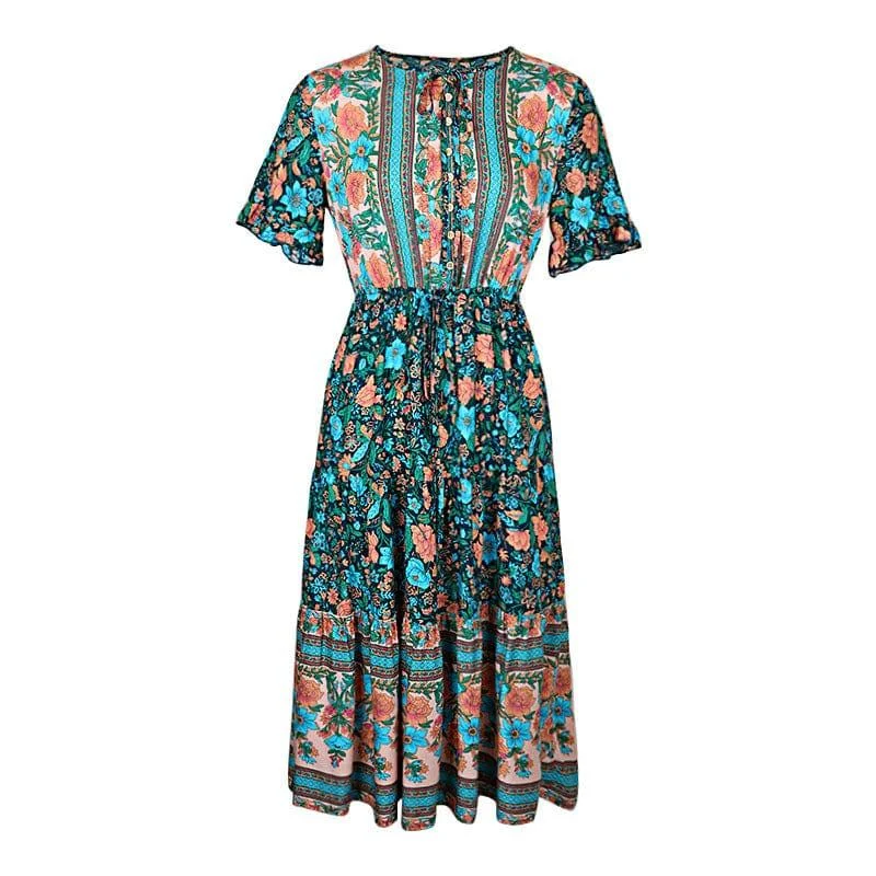 Martha Boho Midi Dress - Glova