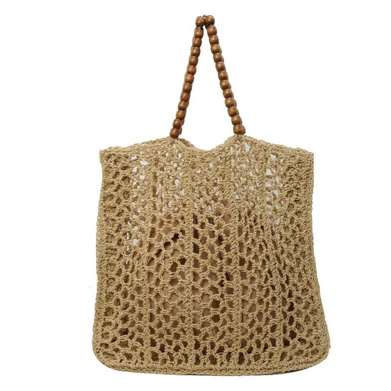 Matilda Bohemian Beads Handle Straw Bag - Glova