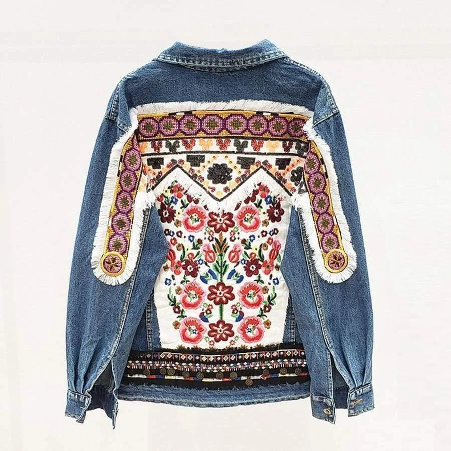 Maya Embroidered Denim Jacket - Glova