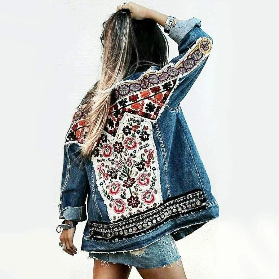 Maya Embroidered Denim Jacket - Glova