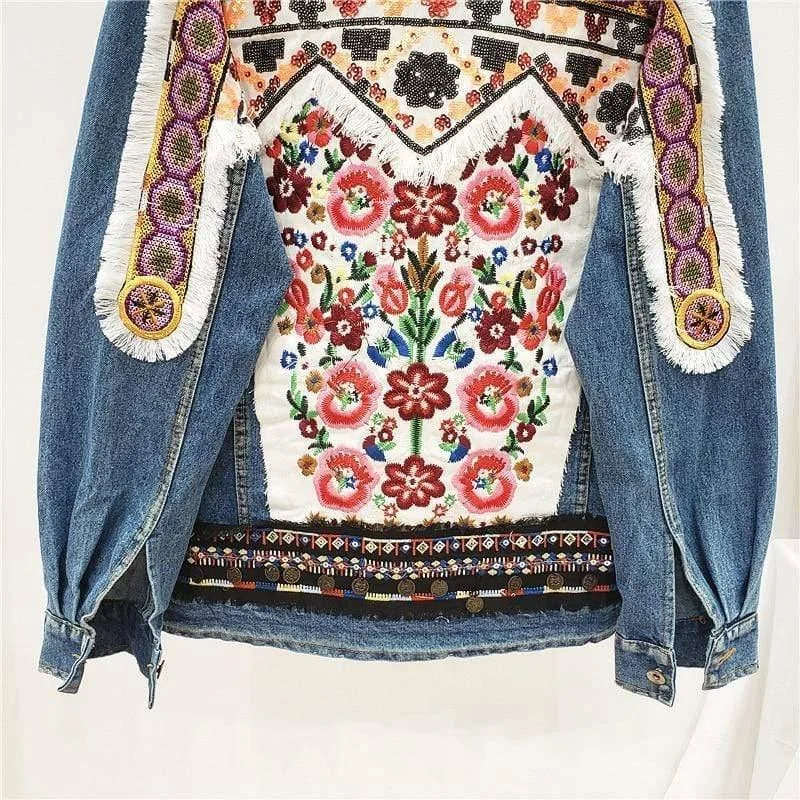 Maya Embroidered Denim Jacket - Glova