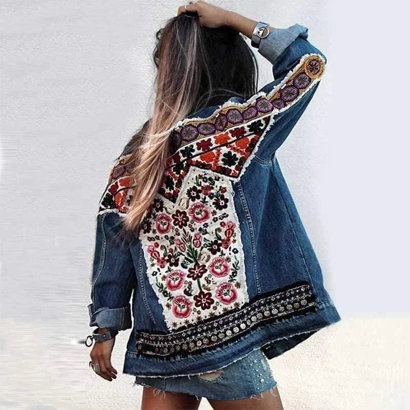 Maya Embroidered Denim Jacket - Glova