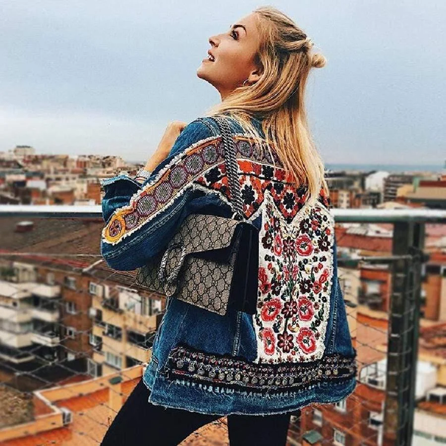 Maya Embroidered Denim Jacket - Glova