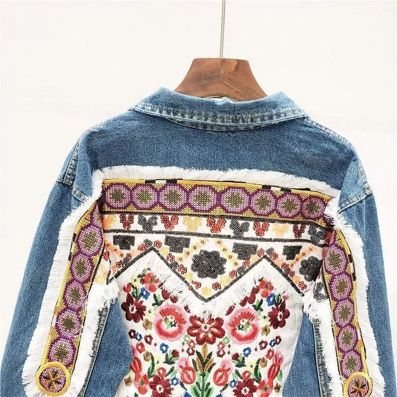 Maya Embroidered Denim Jacket - Glova