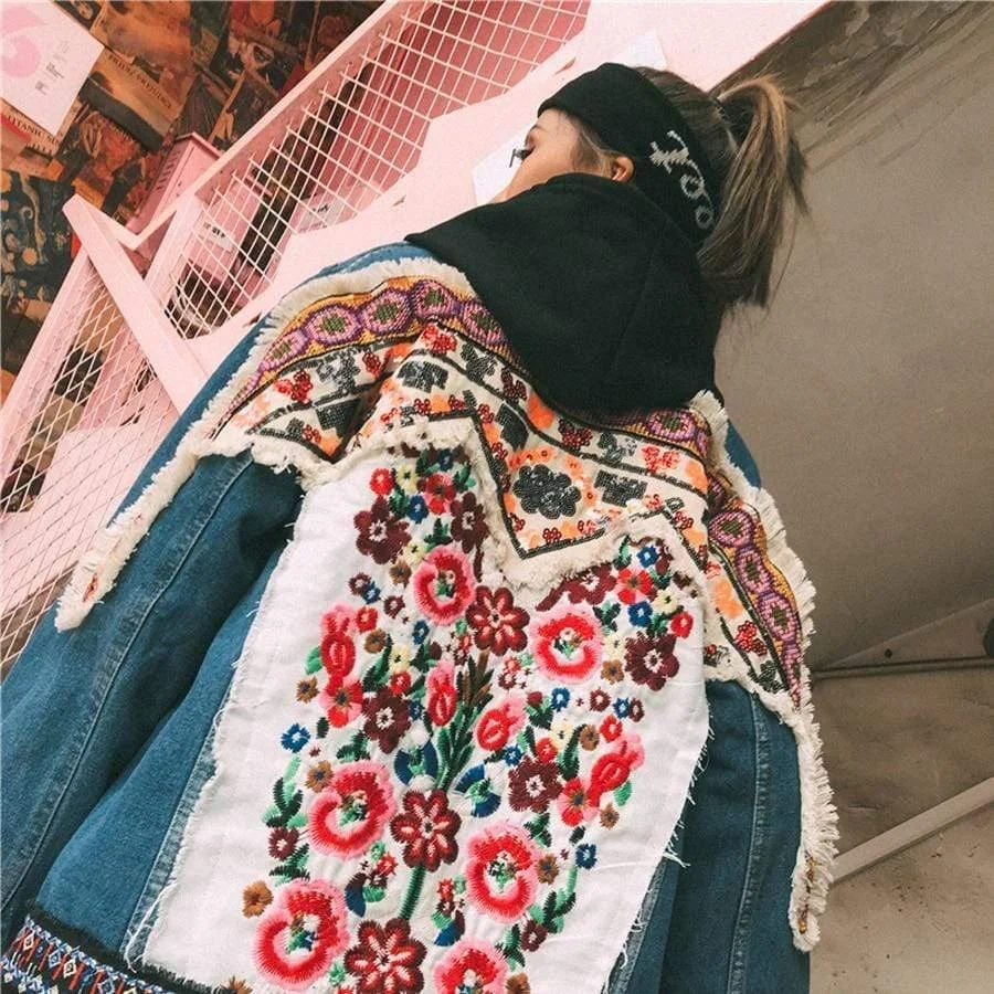 Maya Embroidered Denim Jacket - Glova