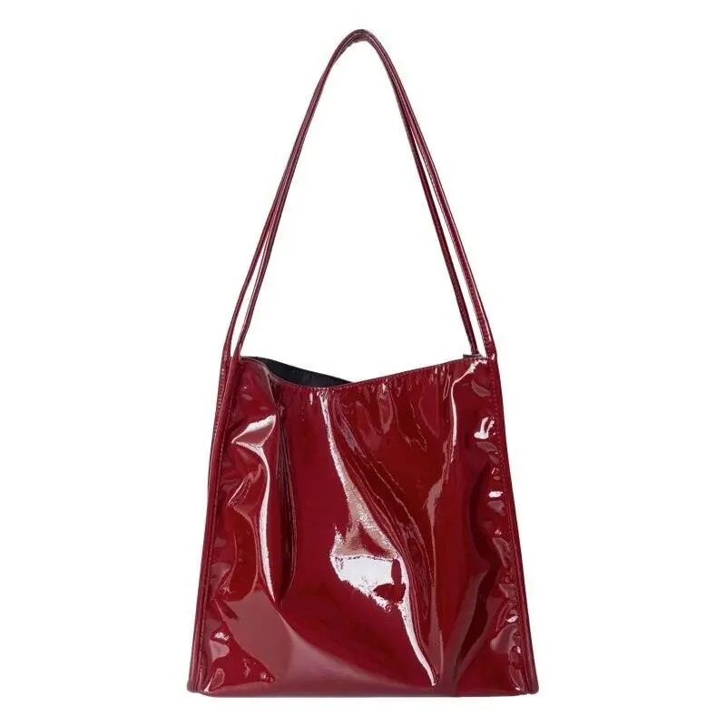 Mela Patent Leather Look Shopper Totes - Glova