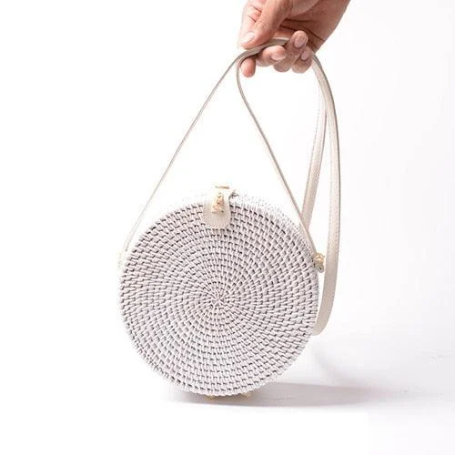 Melati Pickled Wash Bali Circle Rattan Bags - 4 Styles - Glova