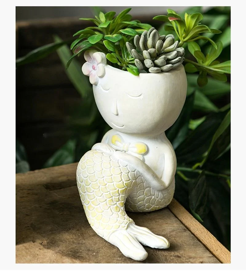 Mermaid Figurine Planter Pot - Glova