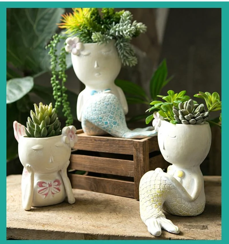 Mermaid Figurine Planter Pot - Glova