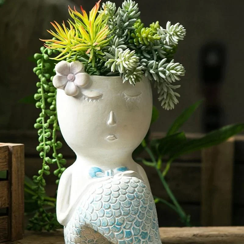 Mermaid Figurine Planter Pot - Glova