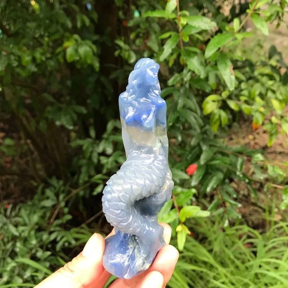 Mermaids Natural Crystal Carving - Glova