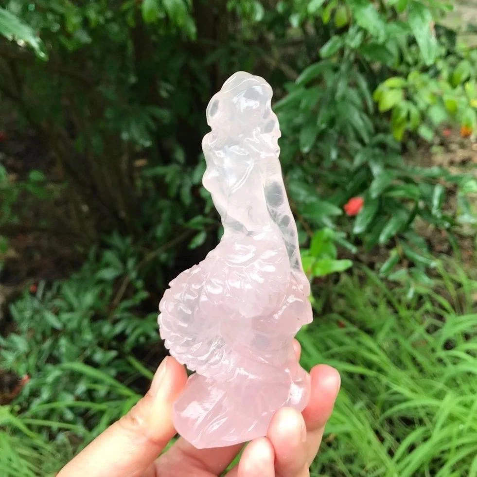 Mermaids Natural Crystal Carving - Glova