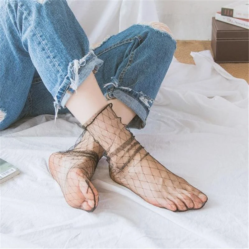 Mesh Ankle Tulle Socks - 7 Styles - Glova