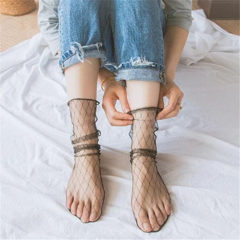 Mesh Ankle Tulle Socks - 7 Styles - Glova