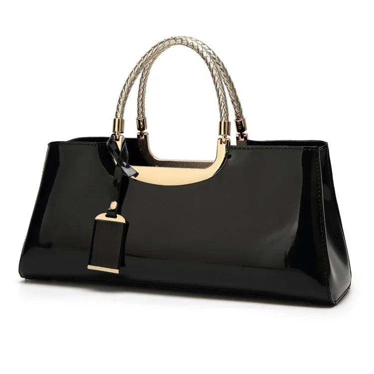 Metal Detail Top-Handles Leather Women Hand Bags - Glova