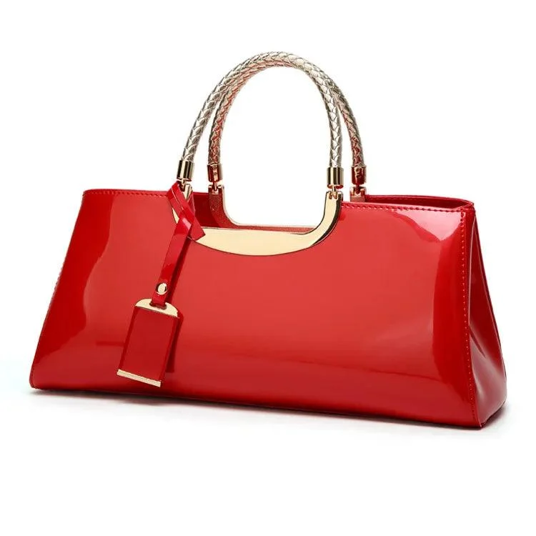 Metal Detail Top-Handles Leather Women Hand Bags - Glova