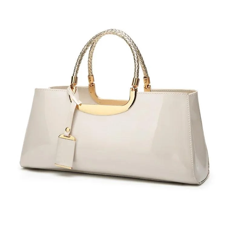 Metal Detail Top-Handles Leather Women Hand Bags - Glova