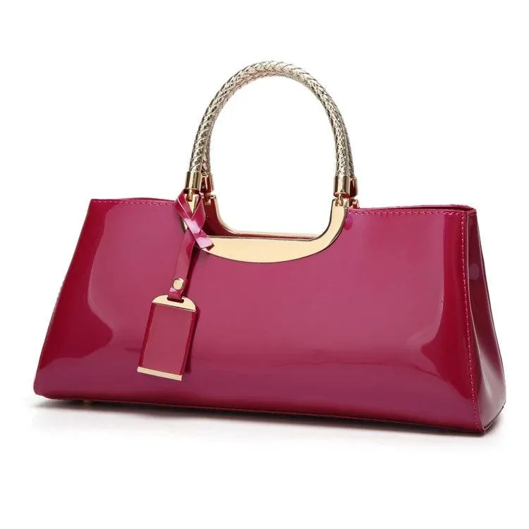 Metal Detail Top-Handles Leather Women Hand Bags - Glova